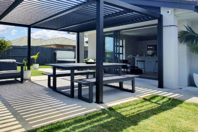 The Long Lunch Range: 2.4M outdoor dining table & 2 bench seats (charcoal)