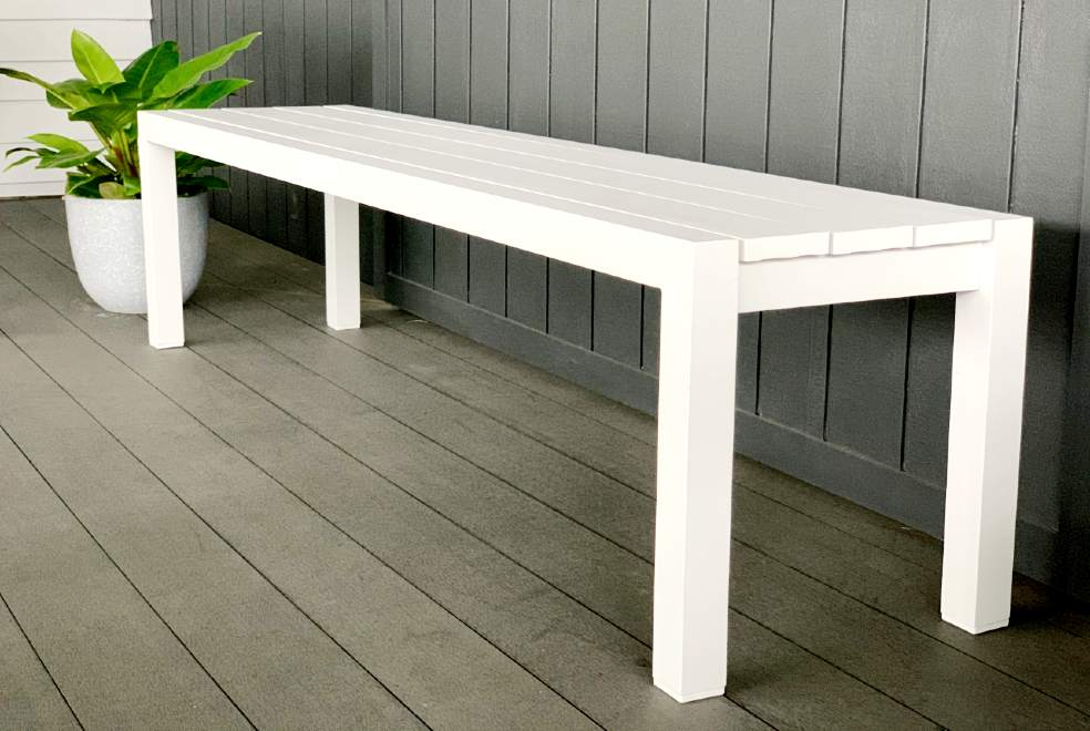 white outdoor bench seat 1800 nz