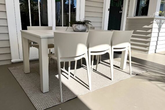 premium outdoor table and chairs bone colour
